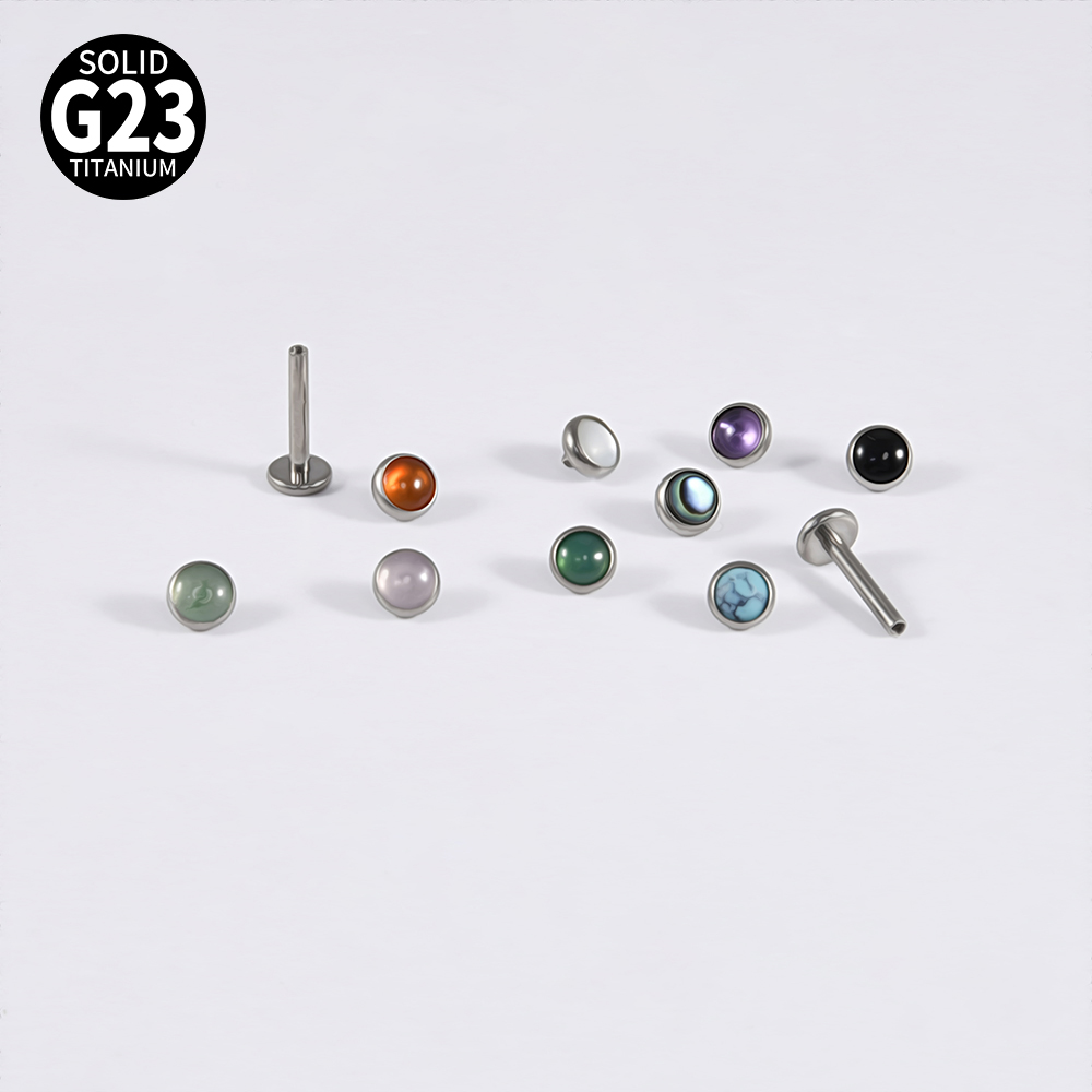 1PC 16g G23 티타늄 크리스탈 & 스톤 & 쉘  - Flat Back Labret Stud 리뷰 및 가격