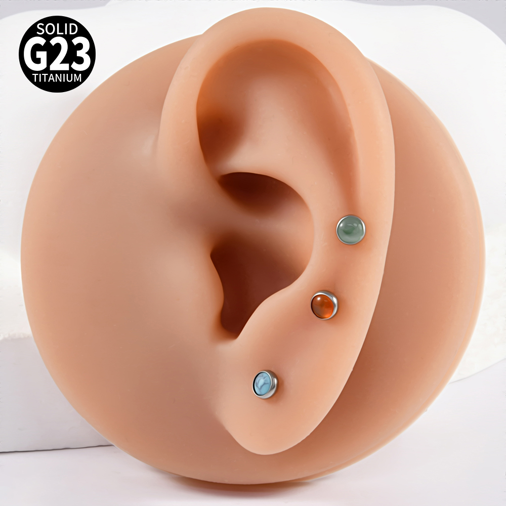 1PC 16g G23 티타늄 크리스탈 & 스톤 & 쉘  - Flat Back Labret Stud 리뷰 및 가격