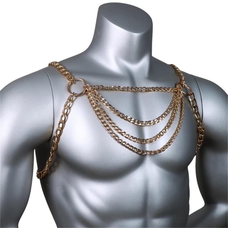 남자의 섹시한 금속 바디 가슴 체인 쥬얼리 펑크 스타일 - Body Jewelry Men 리뷰 및 가격