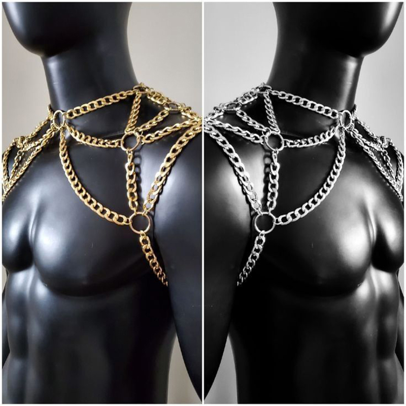 펑크 남자 어깨 바디 체인 백 금속 목걸이 바디 쥬얼리 - Body Jewelry Men 리뷰 및 가격