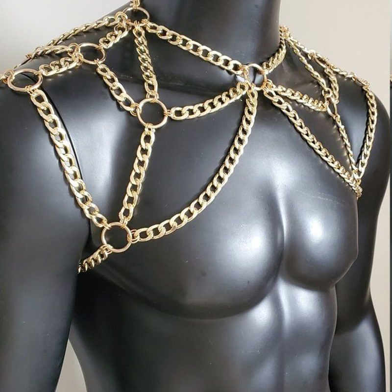 펑크 남자 어깨 바디 체인 백 금속 목걸이 바디 쥬얼리 - Body Jewelry Men 리뷰 및 가격
