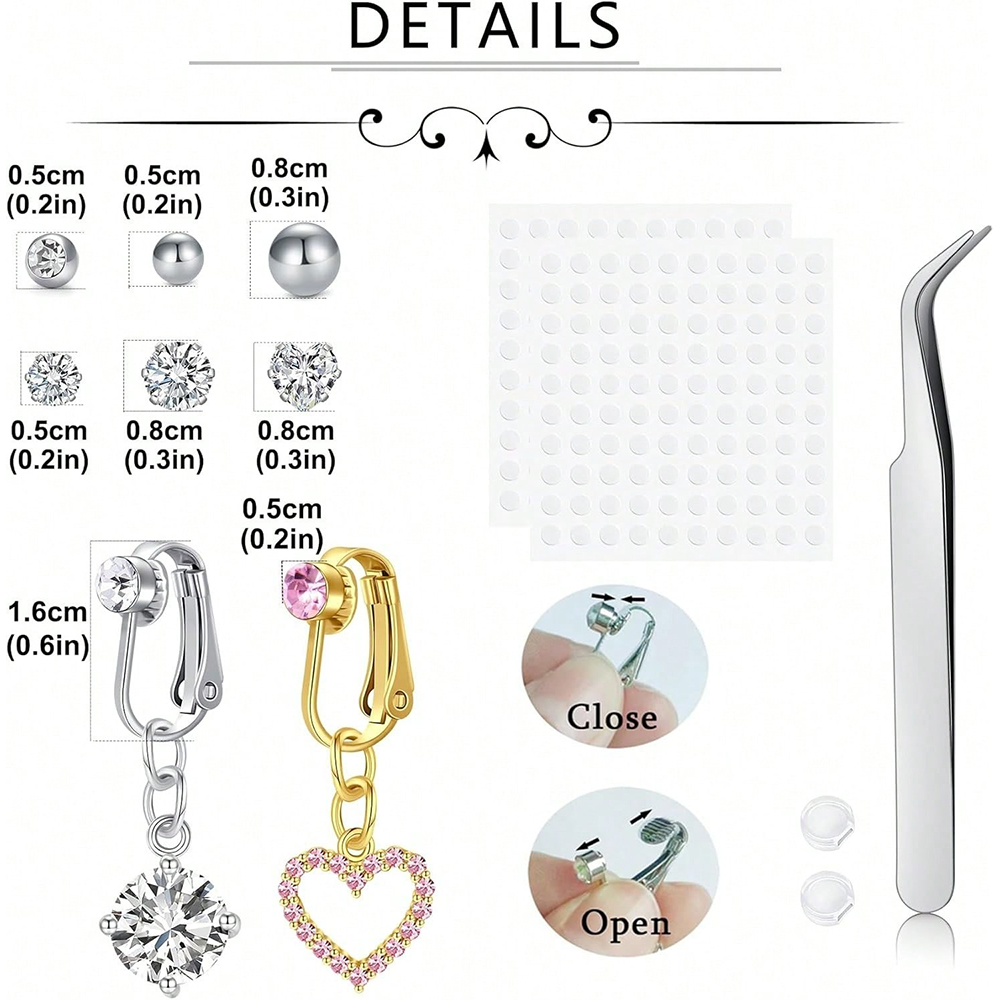골드 페이크 배꼽 피어싱 큐빅 나비 클립형 배꼽 링 스 - Body Jewelry Rings 리뷰 및 가격