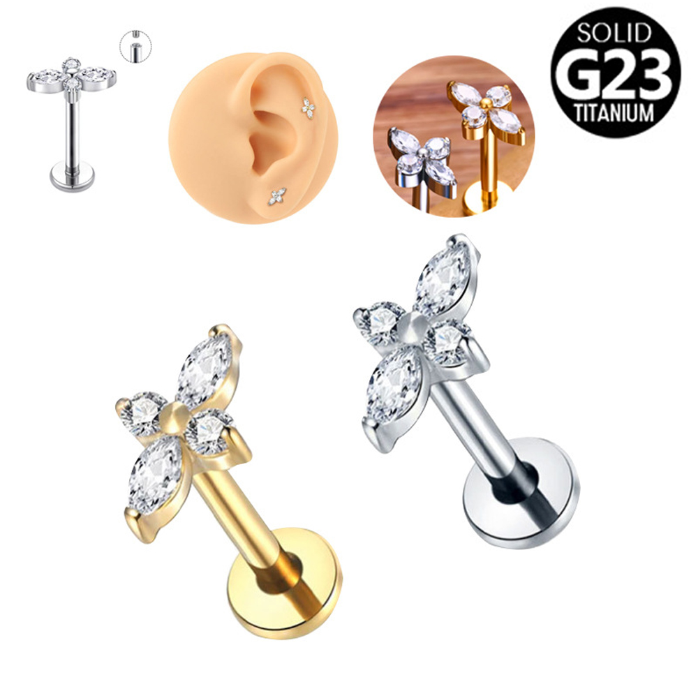 1PC G23 티타늄 라브렛 피어싱 주얼리 플랫 백 귀 - Flat Back Labret Stud 리뷰 및 가격
