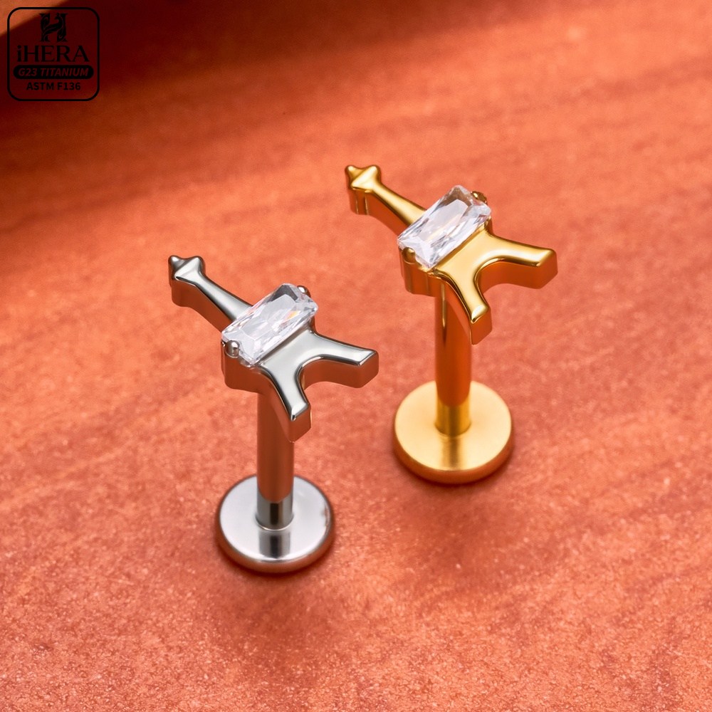 G23 티타늄 라브렛 세그먼트 하트 에펠탑 스터드 벌크 - Body Jewelry Vertical Labret 리뷰 및 가격