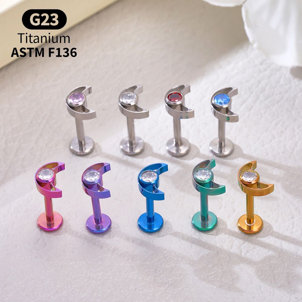 G23 티타늄 스타 문 라브렛 세트 내부 나사산형 헬릭 - Body Jewelry Vertical Labret 리뷰 및 가격
