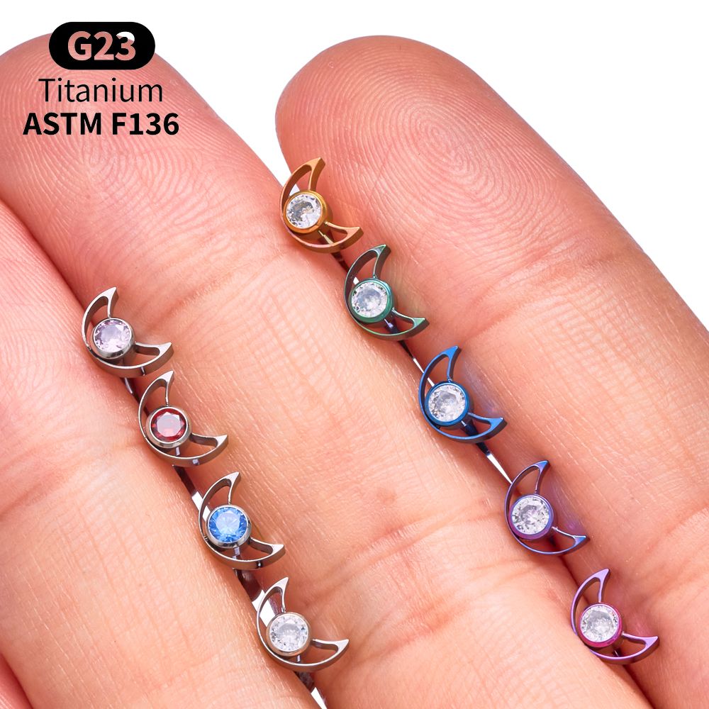 G23 티타늄 스타 문 라브렛 세트 내부 나사산형 헬릭 - Body Jewelry Vertical Labret 리뷰 및 가격