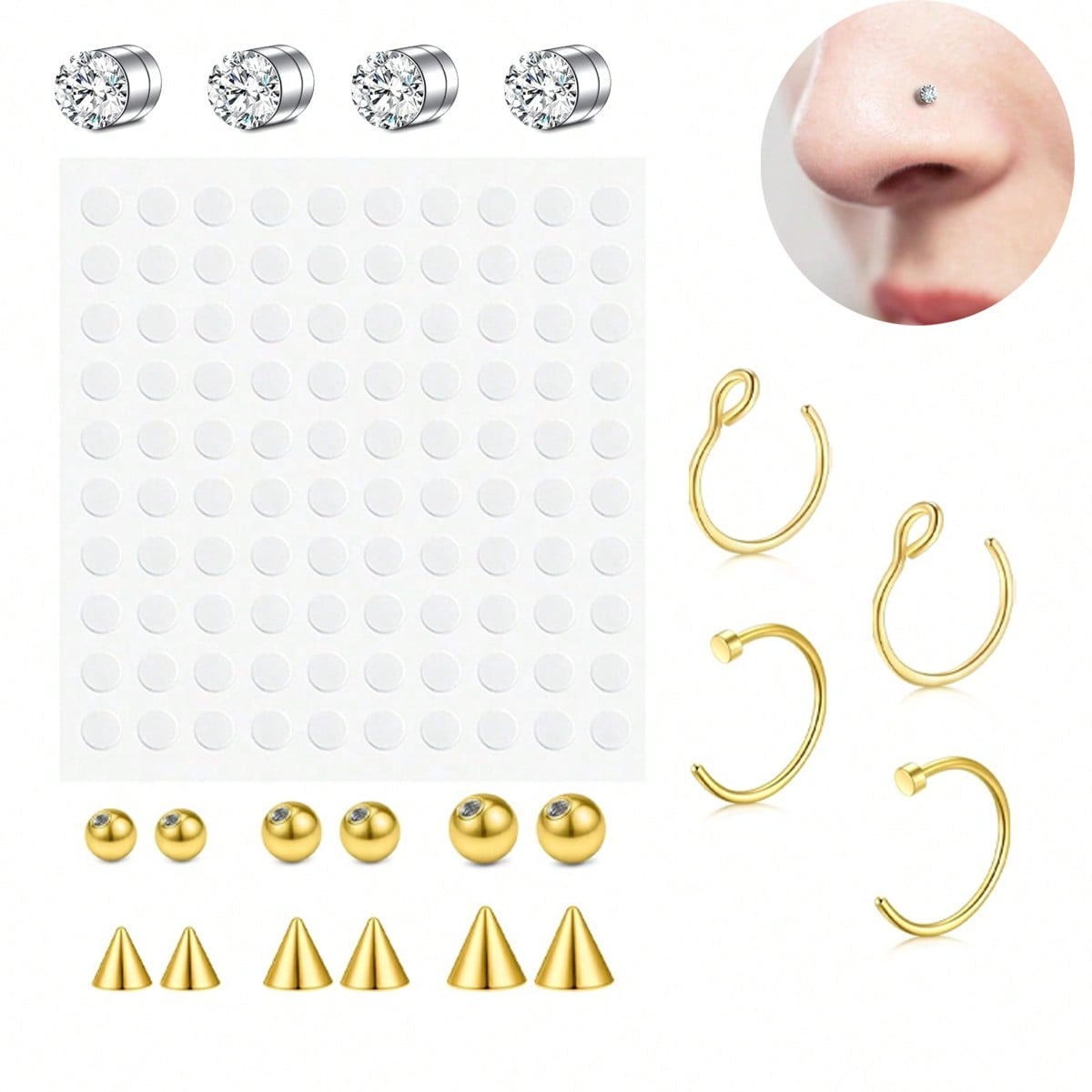 여성용 가짜 코링, 가짜 셉텀 피어싱, 무피어싱 스프링 - Body Jewelry Rings 리뷰 및 가격