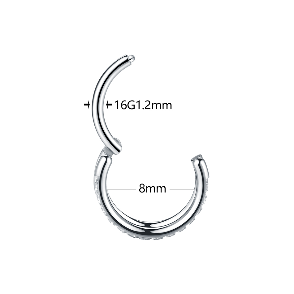 1pc 티타늄 연골 후프 귀걸이 지르콘 하트 힌지 세그 - Body Jewelry Septum 리뷰 및 가격