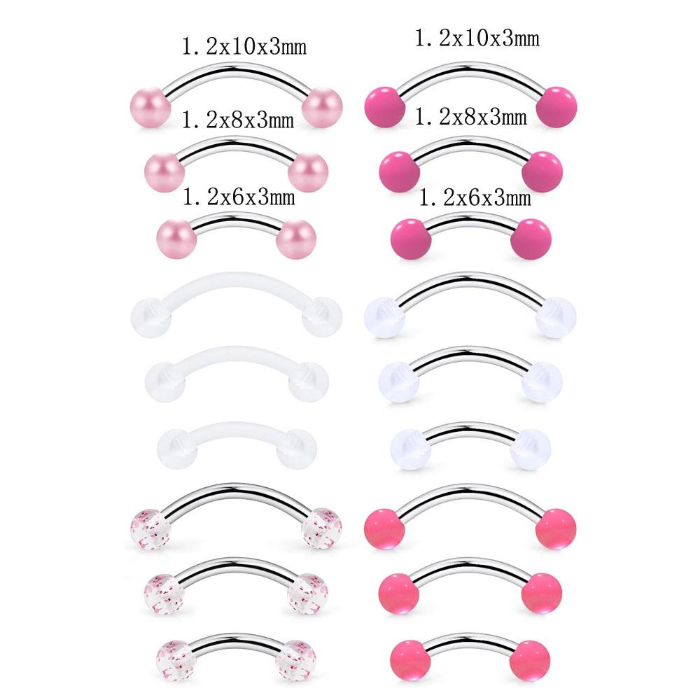 1/18개 세트 16G 6/8/10mm 눈썹 피어싱,  - Body Jewelry Vertical Labret 리뷰 및 가격