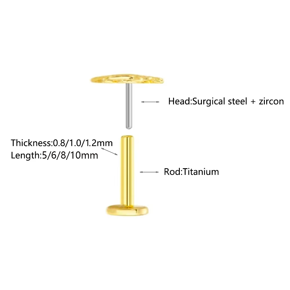 1개 나비 하트 펜던트 피어싱 귀걸이 G23 티타늄 플 - Flat Back Labret Stud 리뷰 및 가격