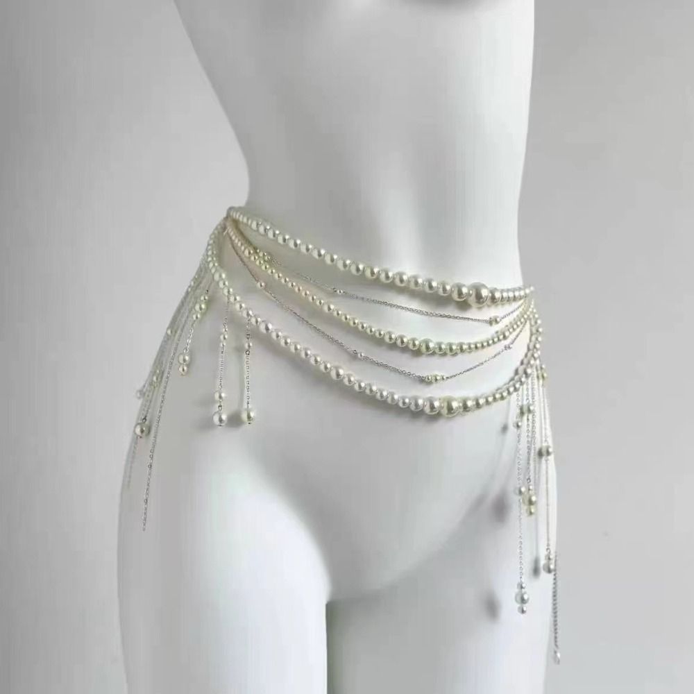 패션 우아한 진주 허리 체인 허리 액세서리 다용도 플로 - Body Jewelry In Bulk 리뷰 및 가격