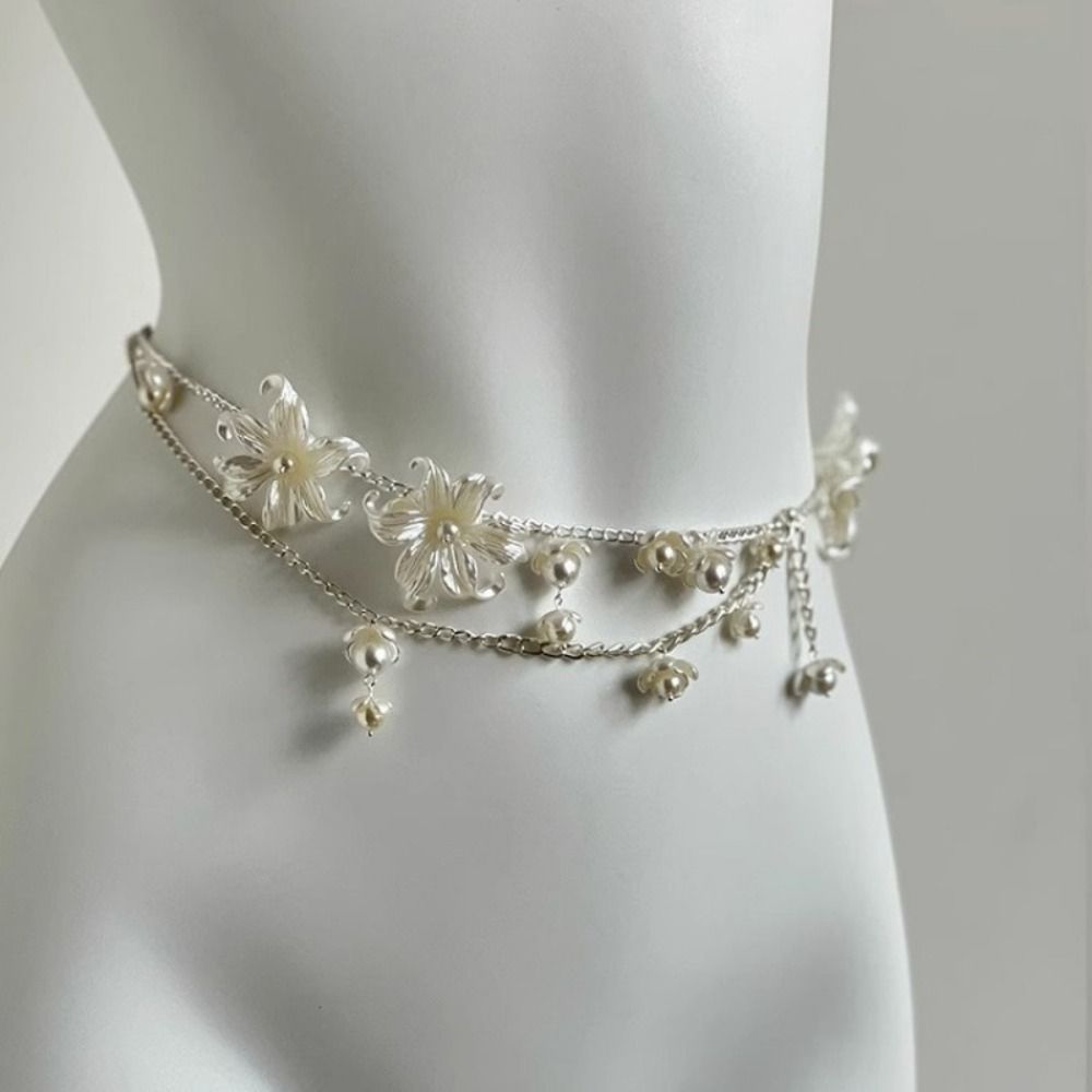 패션 우아한 진주 허리 체인 허리 액세서리 다용도 플로 - Body Jewelry In Bulk 리뷰 및 가격