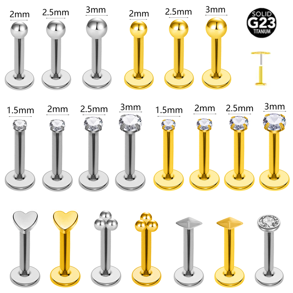 ASTM F136 G23 티타늄 볼 Tragus 귀걸이 - Flat Back Labret Stud 리뷰 및 가격
