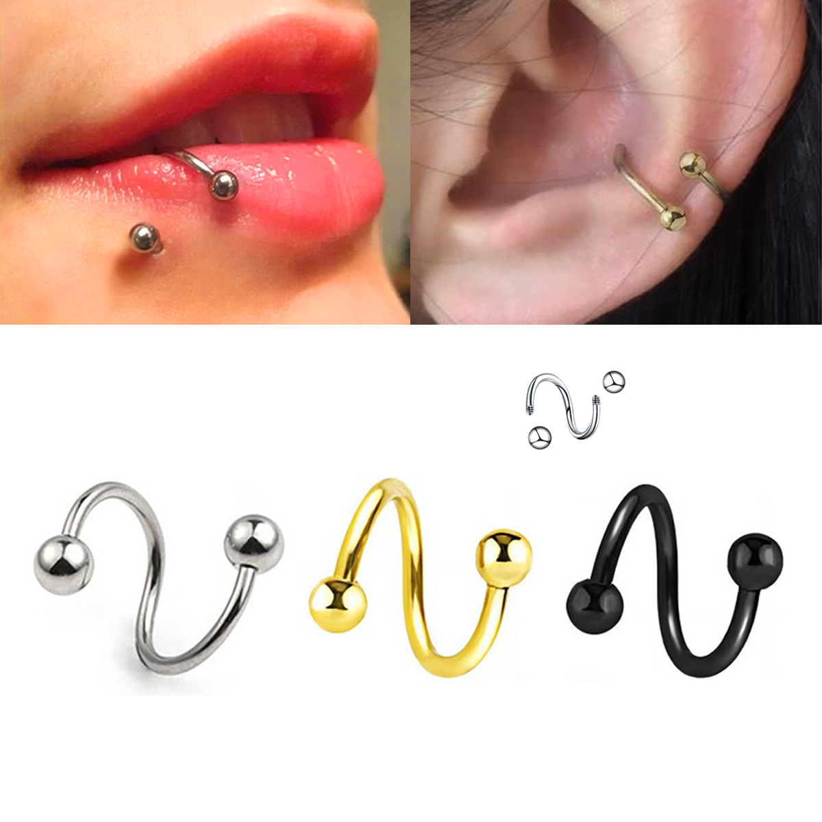 여성용 나선형 귀걸이 피어싱 쥬얼리 다용도 바디 쥬얼리 - Body Jewelry Septum 리뷰 및 가격