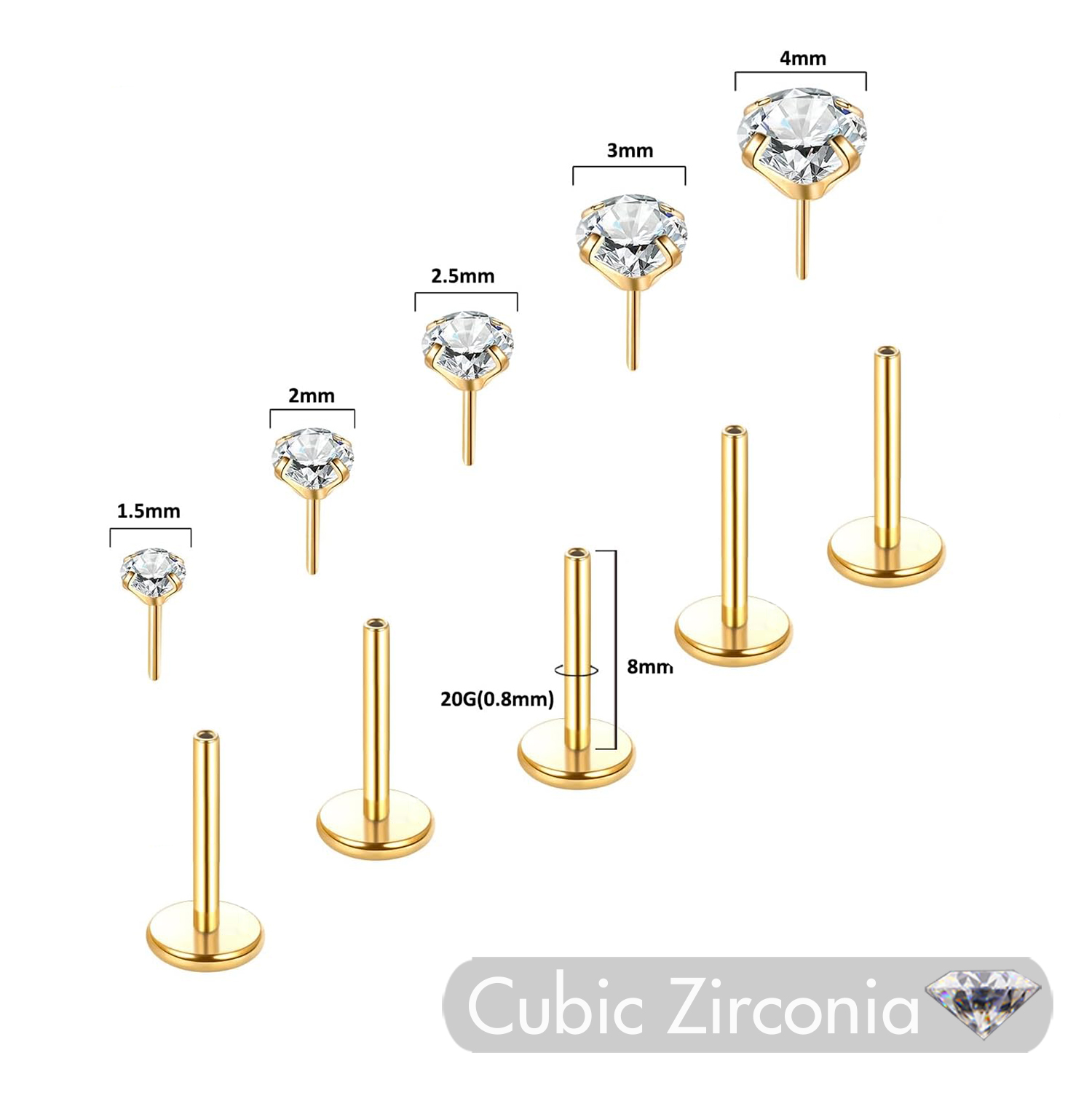 5Pcs 스테인레스 스틸 귀걸이 연골 트라거스 코 피어 - Flat Back Labret Stud 리뷰 및 가격