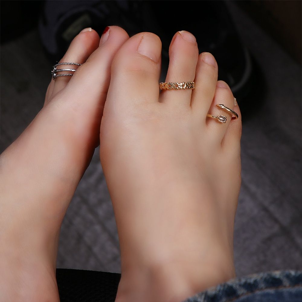 하트 모양 화이트 구리 오픈 심플 조절 가능한 발가락  - Body Jewelry Rings 리뷰 및 가격