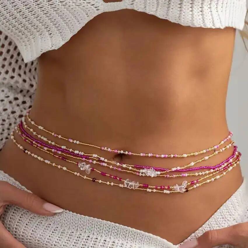 시신 6종 세트 보헤미안 스타일 화려한 쌀알 비즈 허리 - Body Jewelry In Bulk 리뷰 및 가격
