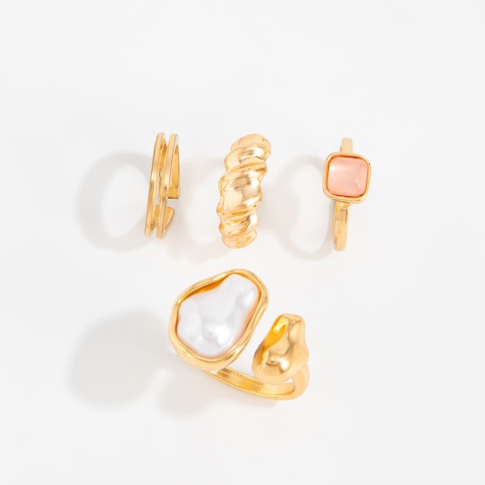 불규칙 진주 발가락 반지 세트, 금속 표면 보석 장식  - Body Jewelry Rings 리뷰 및 가격