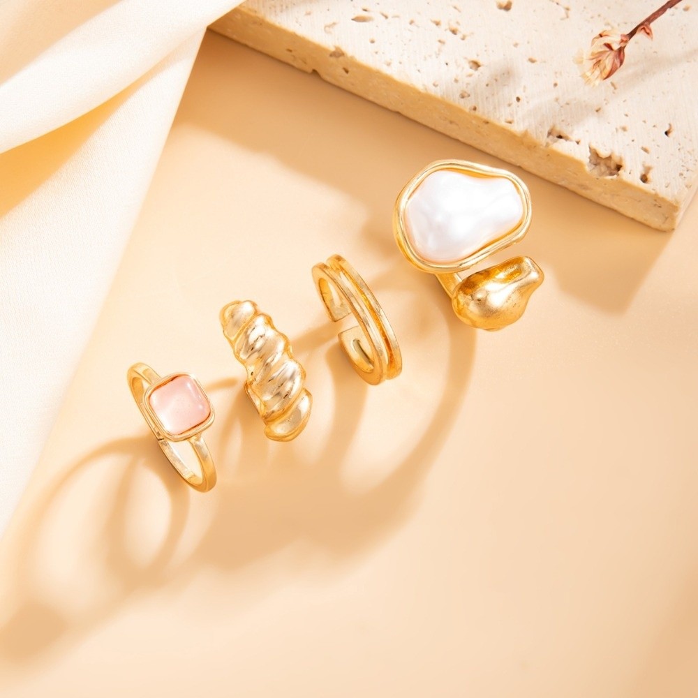 불규칙 진주 발가락 반지 세트, 금속 표면 보석 장식  - Body Jewelry Rings 리뷰 및 가격
